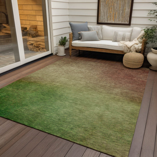 Homeroots 3' Blush Taupe And Green Ombre Washable Area Rug For Indoor And Outdoor Spaces – Stylish And Durable! 5' X 8' Polyester 577272