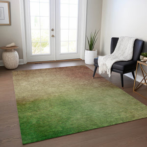Homeroots 3' Blush Taupe And Green Ombre Washable Area Rug For Indoor And Outdoor Spaces – Stylish And Durable! 5' X 8' Polyester 577272