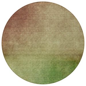 Homeroots 3' Blush Taupe And Green Ombre Washable Area Rug For Indoor And Outdoor Spaces – Stylish And Durable! 8' Round Polyester 577273