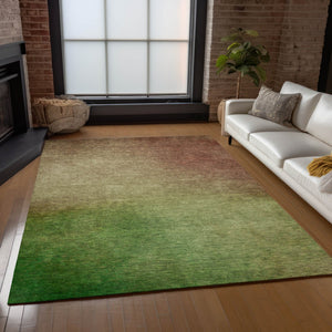 Homeroots 3' Blush Taupe And Green Ombre Washable Area Rug For Indoor And Outdoor Spaces – Stylish And Durable! 9' X 12' Polyester 577275