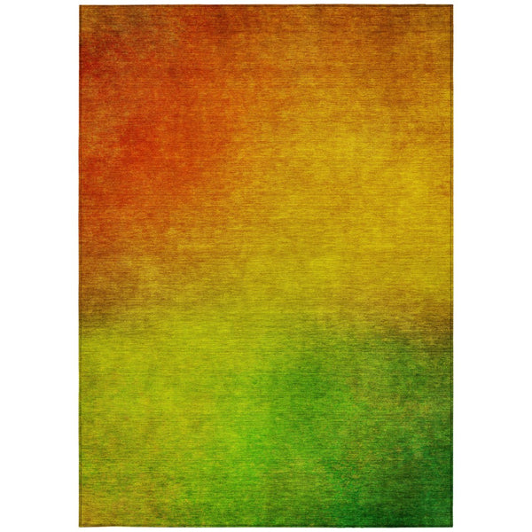 Homeroots 3' Blush Taupe And Green Ombre Washable Area Rug For Indoor And Outdoor Spaces – Stylish And Durable! 10' X 14' Polyester 577282