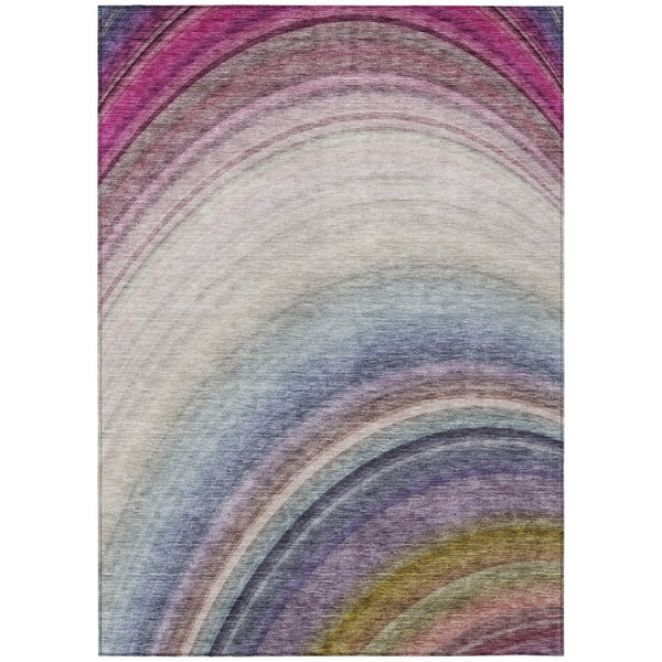 HomeRoots 9' Abstract Beige Purple Ivory Washable Area Rug - Durable, Stylish, Perfect for Indoor & Outdoor Use 9' X 12' 577287