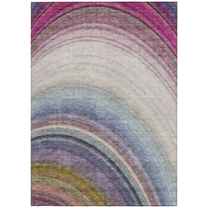 Homeroots 3' Beige Purple Ivory Abstract Washable Area Rug For Indoor Outdoor Spaces - Durable & Stylish 10' X 14' Polyester 577288