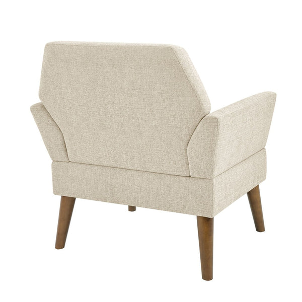 English Elm Modern Hand-tufted Lounge Chair Solid Wood Legs Mid-century Accent Seat for Living Room B035P482916