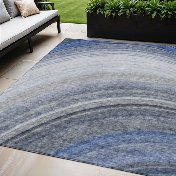 Homeroots 3' Beige Purple Ivory Abstract Washable Area Rug For Indoor Outdoor Spaces - Durable & Stylish 5' X 8' Polyester 577290