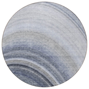 Homeroots 3' Beige Purple Ivory Abstract Washable Area Rug For Indoor Outdoor Spaces - Durable & Stylish 8' Round Polyester 577291