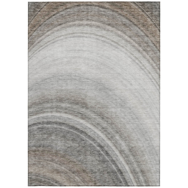 Homeroots 3' Beige Purple Ivory Abstract Washable Area Rug For Indoor Outdoor Spaces - Durable & Stylish 5' X 8' Polyester 577296
