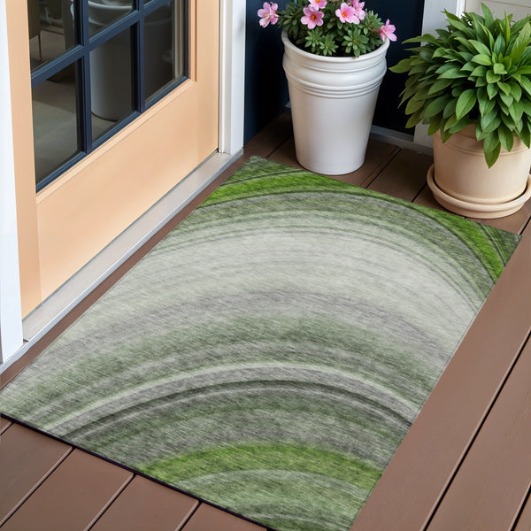 Homeroots 3' Beige Purple Ivory Abstract Washable Area Rug For Indoor Outdoor Spaces - Durable & Stylish 3' X 5' Polyester 577301