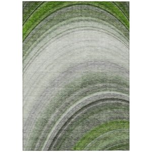 HomeRoots 5' Modern Abstract Green Area Rug - Durable, Washable Design for Indoor & Outdoor Spaces, Stylish Accents 5' X 8' 577302
