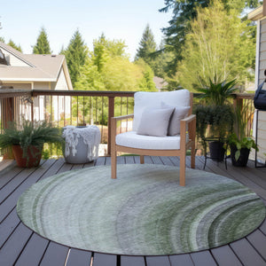 Homeroots 3' Beige Purple Ivory Abstract Washable Area Rug For Indoor Outdoor Spaces - Durable & Stylish 8' Round Polyester 577303