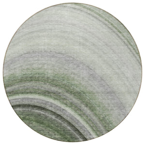 Homeroots 3' Beige Purple Ivory Abstract Washable Area Rug For Indoor Outdoor Spaces - Durable & Stylish 8' Round Polyester 577303