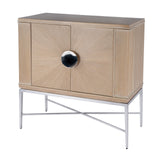 Joanie Wood & Metal 2 Door Wine Cabinet