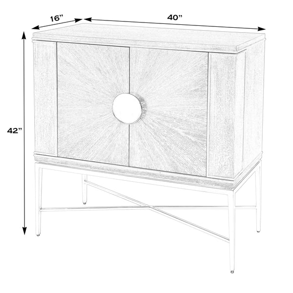 Joanie Wood & Metal 2 Door Wine Cabinet 5773070 Tan/Beige Butler Specialty