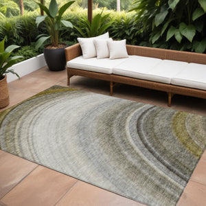 Homeroots 3' Beige Purple Ivory Abstract Washable Area Rug For Indoor Outdoor Spaces - Durable & Stylish 10' X 14' Polyester 577312