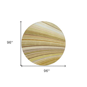 Homeroots 3' Stylish Abstract Artichoke Green Washable Indoor Outdoor Area Rug For Elegant Spaces 8' Round Polyester 577327