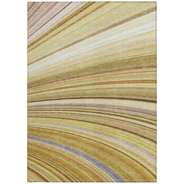 Homeroots 3' Stylish Abstract Artichoke Green Washable Indoor Outdoor Area Rug For Elegant Spaces 9' X 12' Polyester 577329