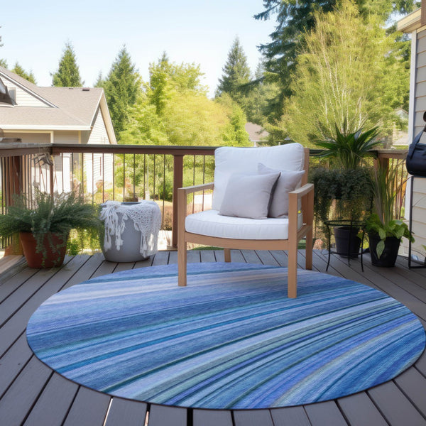 Homeroots 3' Stylish Abstract Artichoke Green Washable Indoor Outdoor Area Rug For Elegant Spaces 8' Round Polyester 577333