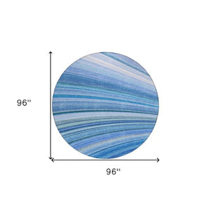 Homeroots 3' Stylish Abstract Artichoke Green Washable Indoor Outdoor Area Rug For Elegant Spaces 8' Round Polyester 577333