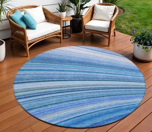 Homeroots 3' Stylish Abstract Artichoke Green Washable Indoor Outdoor Area Rug For Elegant Spaces 8' Round Polyester 577333