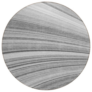 HomeRoots 5' Elegant Gray Silver Ivory Abstract Area Rug - Stylish, Washable Design Perfect for Indoors & Outdoors 8' Round 577339