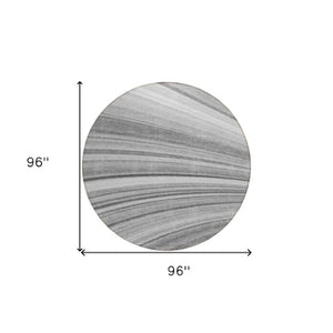 Homeroots 3' Stylish Abstract Artichoke Green Washable Indoor Outdoor Area Rug For Elegant Spaces 8' Round Polyester 577339