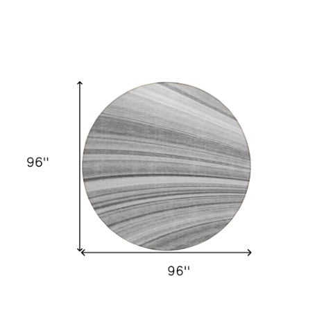 Homeroots 3' Stylish Abstract Artichoke Green Washable Indoor Outdoor Area Rug For Elegant Spaces 8' Round Polyester 577339