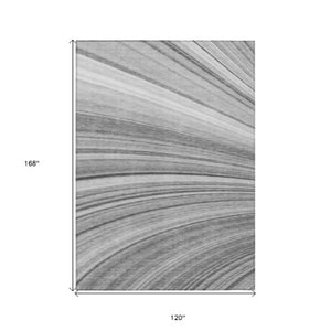 Homeroots 3' Stylish Abstract Artichoke Green Washable Indoor Outdoor Area Rug For Elegant Spaces 10' X 14' Polyester 577342