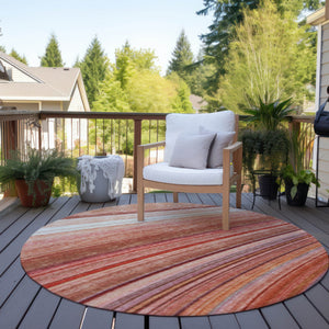 Homeroots 3' Stylish Abstract Artichoke Green Washable Indoor Outdoor Area Rug For Elegant Spaces 8' Round Polyester 577351