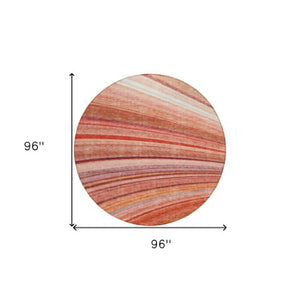 Homeroots 3' Stylish Abstract Artichoke Green Washable Indoor Outdoor Area Rug For Elegant Spaces 8' Round Polyester 577351