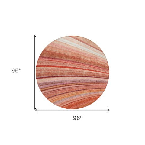 Homeroots 3' Stylish Abstract Artichoke Green Washable Indoor Outdoor Area Rug For Elegant Spaces 8' Round Polyester 577351