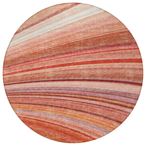 Homeroots 3' Stylish Abstract Artichoke Green Washable Indoor Outdoor Area Rug For Elegant Spaces 8' Round Polyester 577351