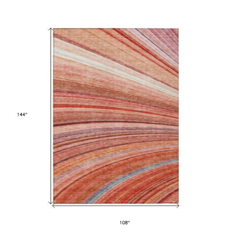 Homeroots 3' Stylish Abstract Artichoke Green Washable Indoor Outdoor Area Rug For Elegant Spaces 9' X 12' Polyester 577353