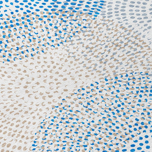 Homeroots 3' Stylish Ivory Blue And Taupe Polka Dot Washable Area Rug For Indoor And Outdoor Spaces 5' X 8' Polyester 577356