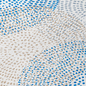 Homeroots 3' Stylish Ivory Blue And Taupe Polka Dot Washable Area Rug For Indoor And Outdoor Spaces 10' X 14' Polyester 577360