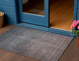 Homeroots 3' Brown Blue And Taupe Ombre Washable Area Rug - Durable, Stylish, Perfect For Indoor Outdoor Use 3' X 5' Polyester 577367