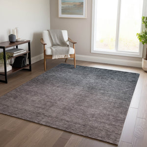 Homeroots 3' Brown Blue And Taupe Ombre Washable Area Rug - Durable, Stylish, Perfect For Indoor Outdoor Use 3' X 5' Polyester 577367