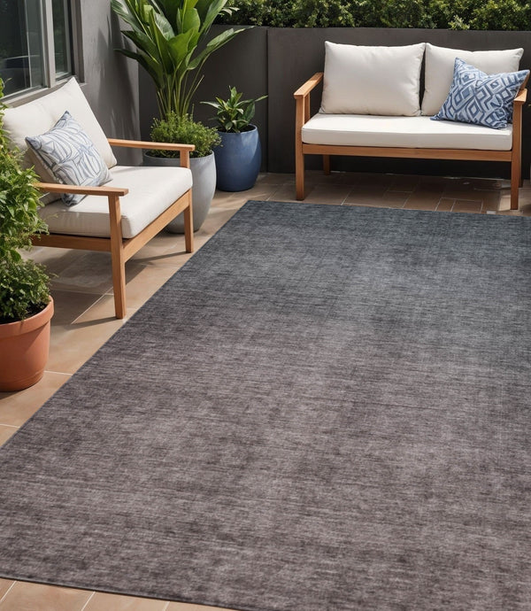 Homeroots 3' Brown Blue And Taupe Ombre Washable Area Rug - Durable, Stylish, Perfect For Indoor Outdoor Use 5' X 8' Polyester 577368