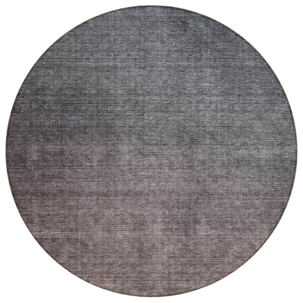 HomeRoots 5' Gray-Charcoal to Brown Ombre Area Rug – Stylish, Washable, Indoor/Outdoor Comfort for Any Space 8' Round 577369