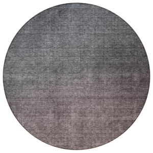 Homeroots 3' Brown Blue And Taupe Ombre Washable Area Rug - Durable, Stylish, Perfect For Indoor Outdoor Use 8' Round Polyester 577369