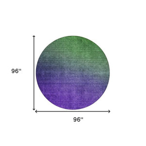 Homeroots 3' Brown Blue And Taupe Ombre Washable Area Rug - Durable, Stylish, Perfect For Indoor Outdoor Use 8' Round Polyester 577375