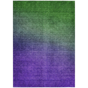 HomeRoots 5' Ombre Indoor Outdoor Area Rug in Green, Purple & Charcoal - Washable, Durable, Stylish Comfort 10' X 14' 577378