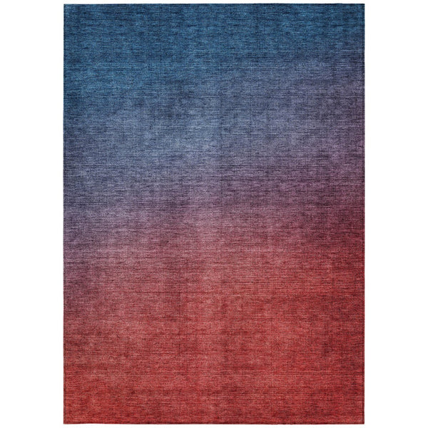 Homeroots 3' Brown Blue And Taupe Ombre Washable Area Rug - Durable, Stylish, Perfect For Indoor Outdoor Use 9' X 12' Polyester 577383