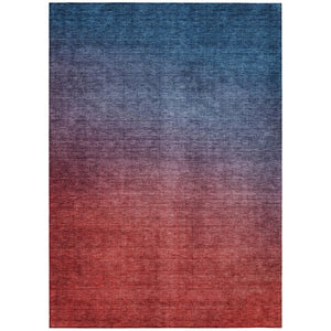 HomeRoots 9' Modern Ombre Area Rug in Navy Blue, Red & Eggplant - Machine Washable for Indoor/Outdoor Use 9' X 12' 577383