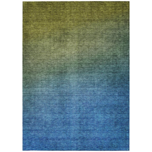 Homeroots 3' Brown Blue And Taupe Ombre Washable Area Rug - Durable, Stylish, Perfect For Indoor Outdoor Use 3' X 5' Polyester 577385