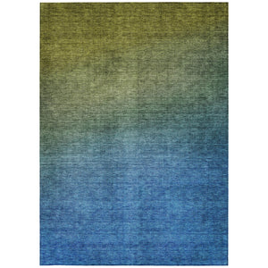 Homeroots 3' Brown Blue And Taupe Ombre Washable Area Rug - Durable, Stylish, Perfect For Indoor Outdoor Use 8' X 10' Polyester 577388