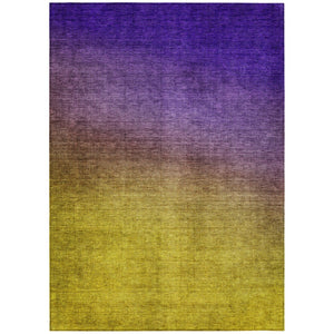 HomeRoots 9' Vibrant Purple Gold and Blue Ombre Indoor Outdoor Area Rug - Durable, Washable, Stylish Design 9' X 12' 577395