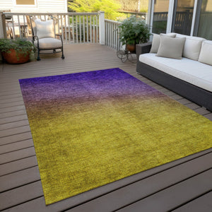 Homeroots 3' Brown Blue And Taupe Ombre Washable Area Rug - Durable, Stylish, Perfect For Indoor Outdoor Use 10' X 14' Polyester 577396