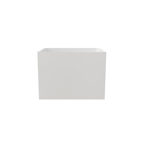 English Elm 35" Freestanding Acrylic Soaking Tub Rectangular Spa Design with Ergonomic Seat Glossy White T3785P380646
