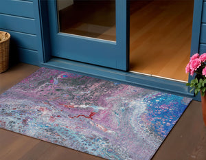 Homeroots 3' Stylish Artichoke Green & Ivory Abstract Washable Area Rug For Indoor & Outdoor Spaces 3' X 5' Polyester 577409