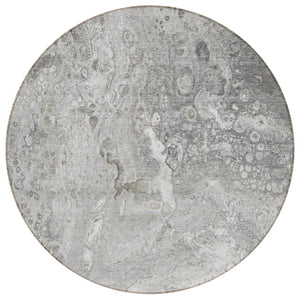 HomeRoots 5' Silver Gray and Taupe Abstract Area Rug - Stylish, Washable, Durable for Indoor and Outdoor Use 8' Round 577423